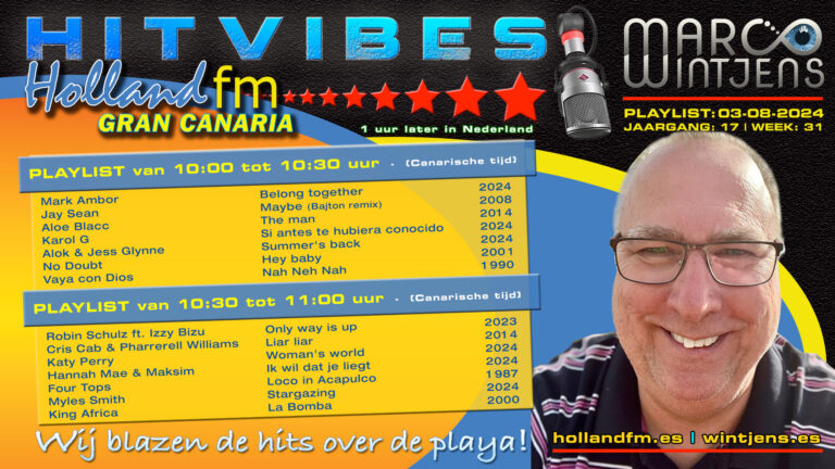 HitVibes 03-08-2024 | Jaar: 17 – Week: 31