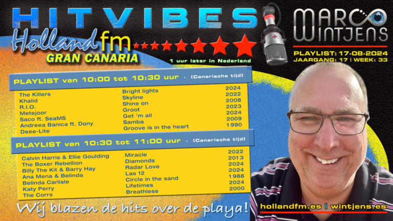 HitVibes 17-08-2024 | Jaar: 17 – Week: 33