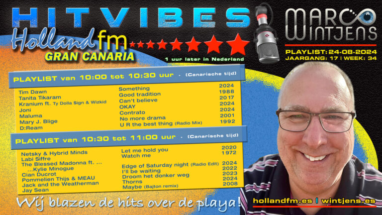 HitVibes 24-08-2024 | Jaar: 17 – Week: 34