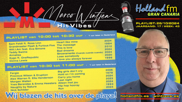 HitVibes 26-10-2024 | Jaar: 17 – Week: 43