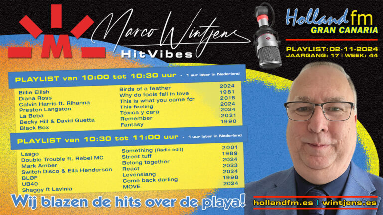 HitVibes 02-11-2024 | Jaar: 17 – Week: 44